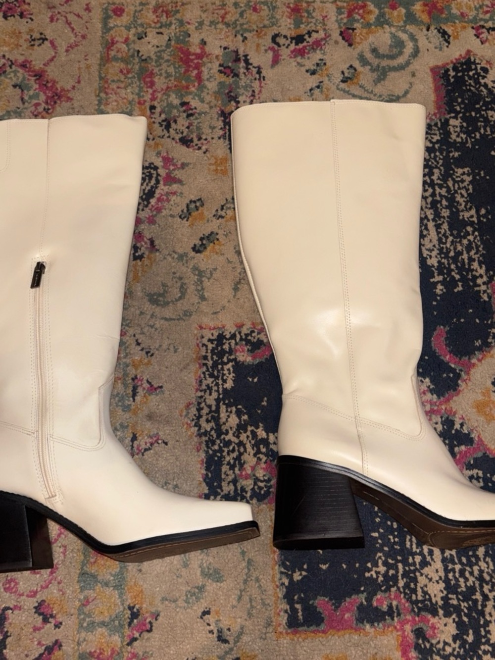Vince Camuto Sangeti Ivory Knee-High Block Heel Boots